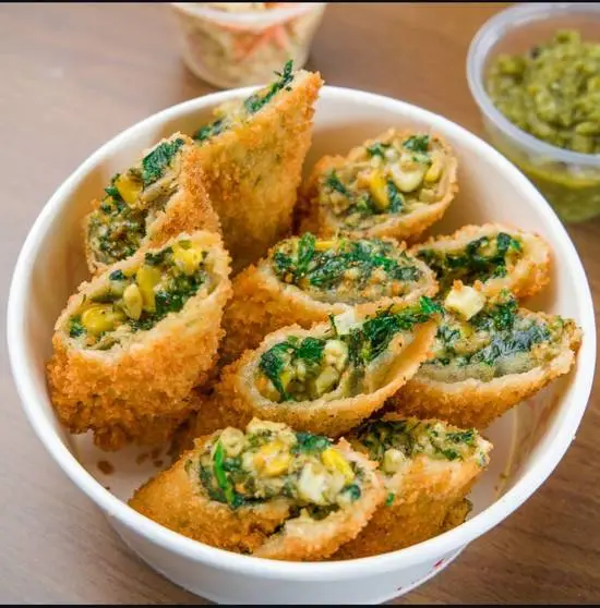 Signature Spinach Corn Roll at Baba's Chicken in Edmonton, AB